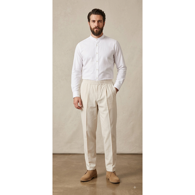 Keten Şalvar Pantolon Krem - Resim 2