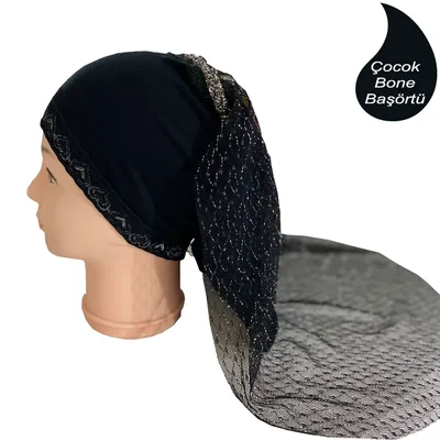Çocuk Bone Başörtüsü Tüllü - Resim 1