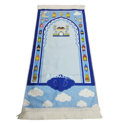 Çocuk Seccadesi Mihrablı Bulut Mavi - Resim 1