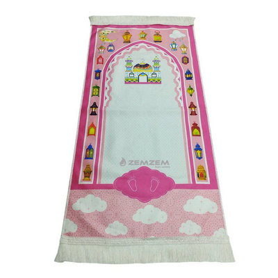 Çocuk Seccadesi Mihrablı Bulut Pembe - Resim 1